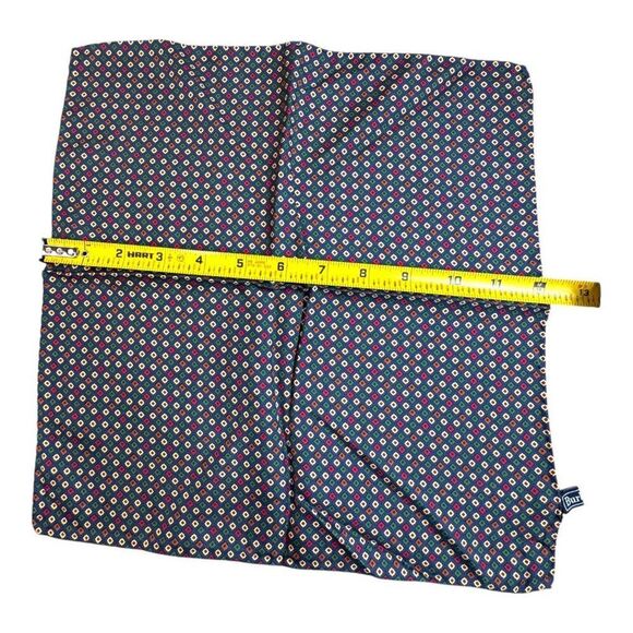 Burberry Vintage Italy-Made 100% Silk Pocket Square Handkerchief Scarf Geometric - Picture 4 of 8